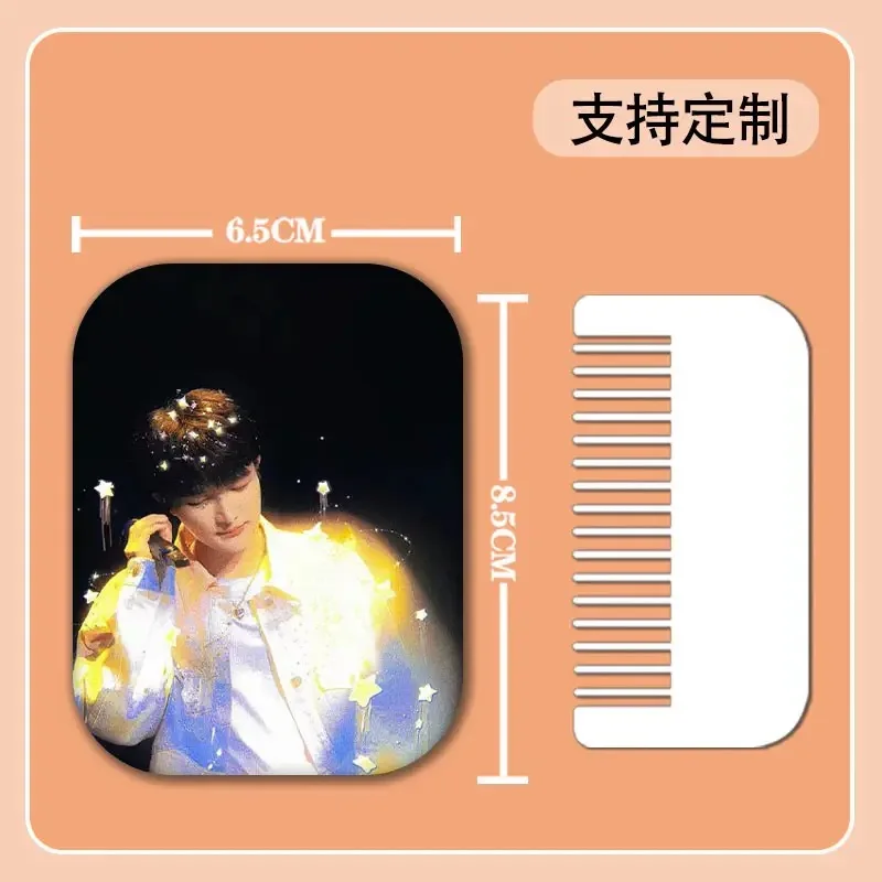 Zhou Shen HD Poster Hand-held Makeup Mirror Shen Lifestyle Photo Convenient Portable Folding Double-side Mirror with Comb