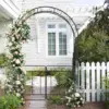 134.5x58.5x213cm Double Layer Arc Roof Iron Arch Door - Black Wrought Iron Courtyard Decoration 3