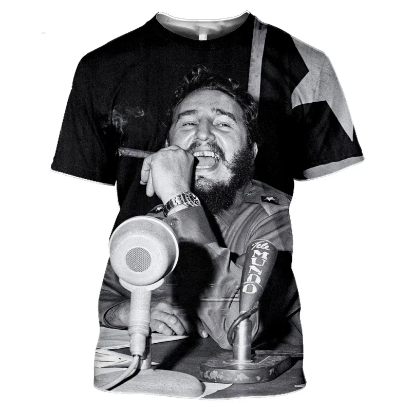 

Cuba Fidel Castro Che Guevara 3D Printed T-shirt Women Summer Short Sleeve O-neck Casual Harajuku Hip Hop Shirt Tees Clothing