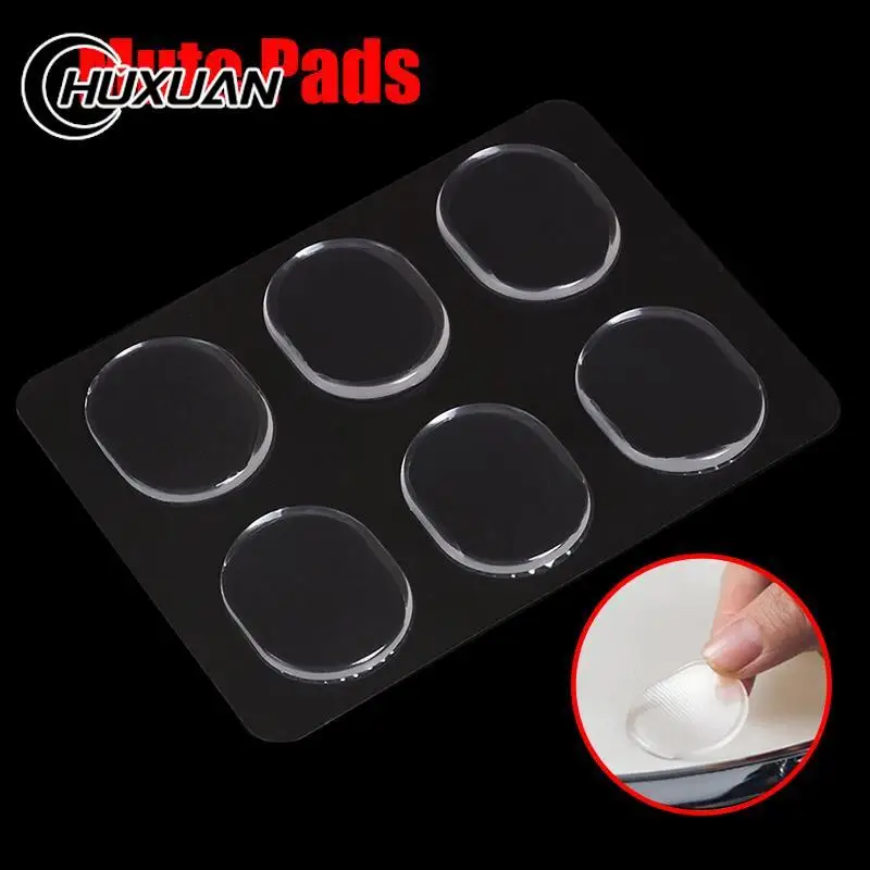 6Pcs Self Adhesive Door Stopper Rubber Damper Buffer Cabinet Bumpers Silicone Furniture Pads Cushion Protective Pads 3.3*2.6cm