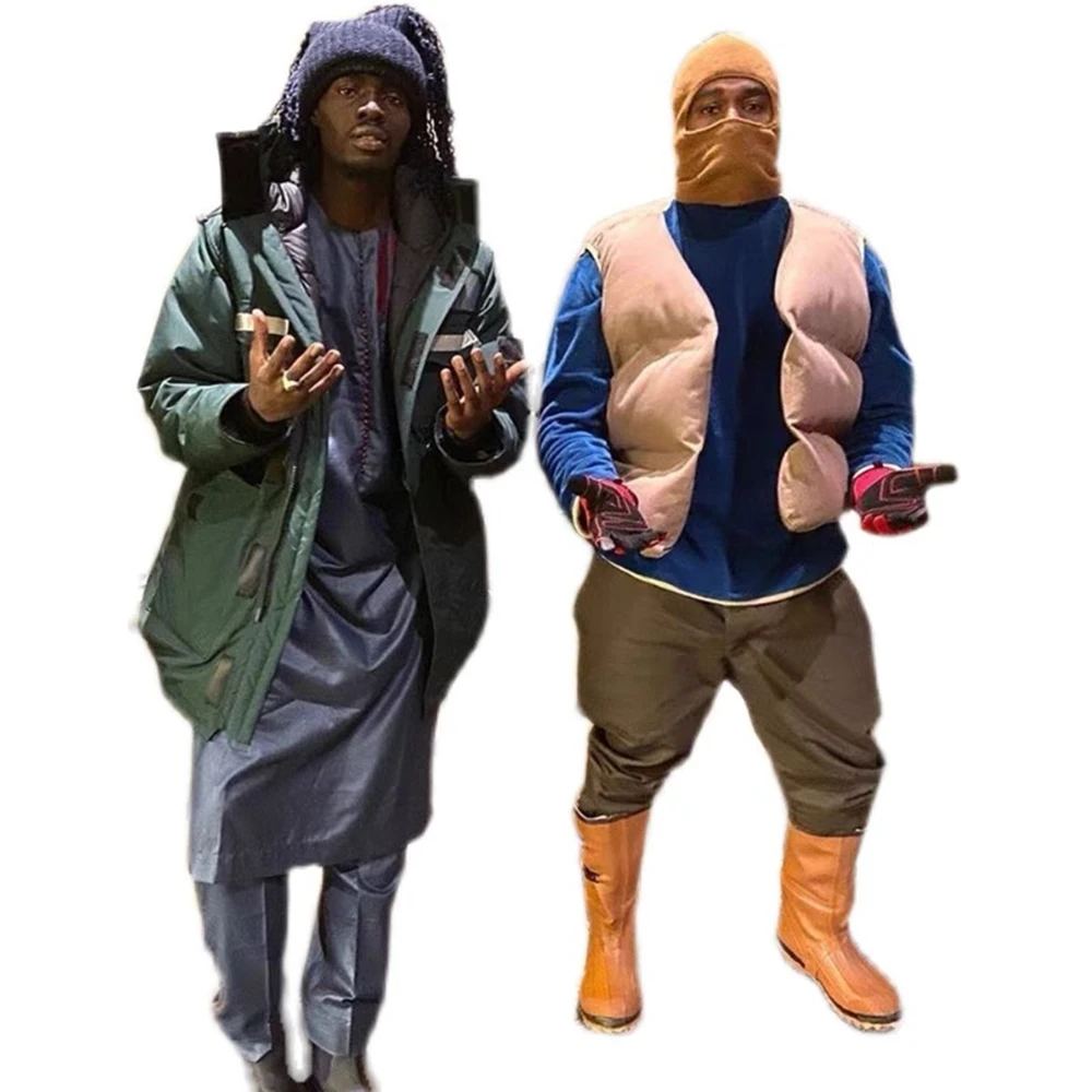 Kanye666 Y2K DONDA Kanye West Streetwear Fashion Casual Velvet Loose Oversized Cotton Clothing Tops Down Jacket Vest For Men
