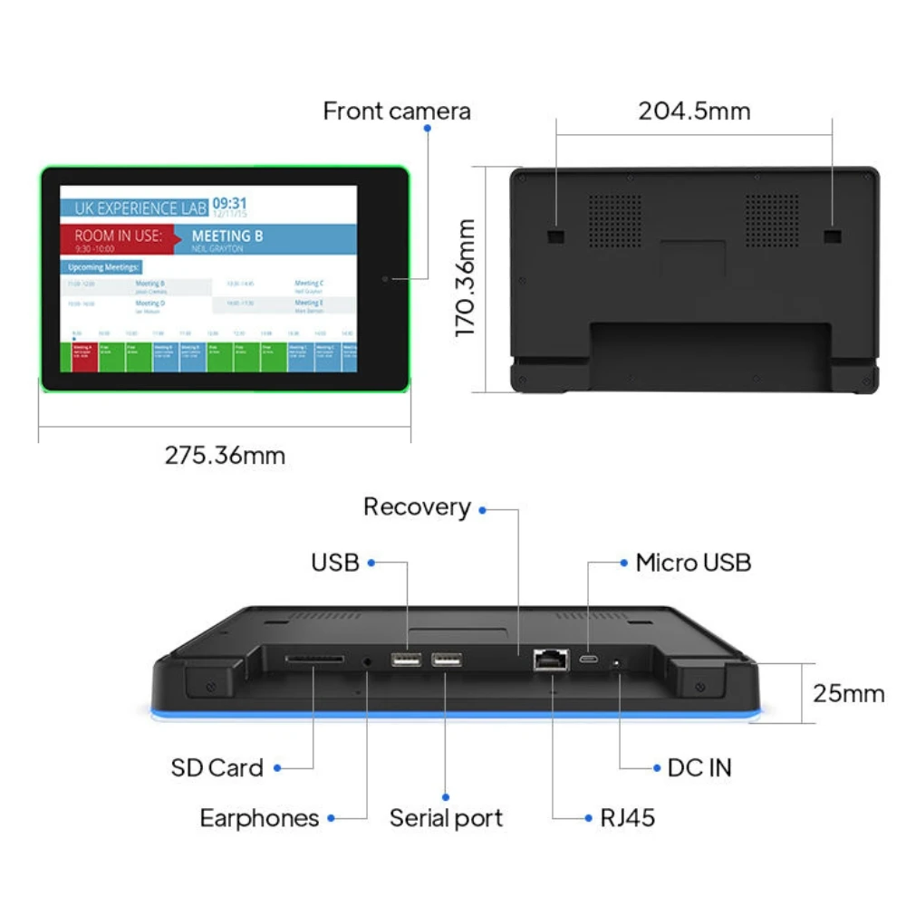 안드로이드 태블릿용 POE 전원 LED 라이트 바 벽걸이형 회의실 엘리베이터 공항 전시홀 교육용