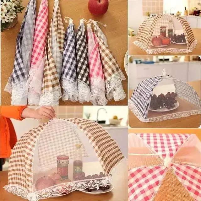 Practical Foldable Table Food Cover Umbrella Style Anti Fly Mosquito Kitchen Cooking Tools Meal Cover Table Mesh Food Covers