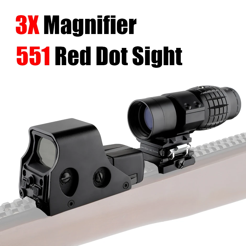 

551 Reflection Hologram Sight Quick Detachable Scope for Hunting Red Dot 551 3X Magnifier