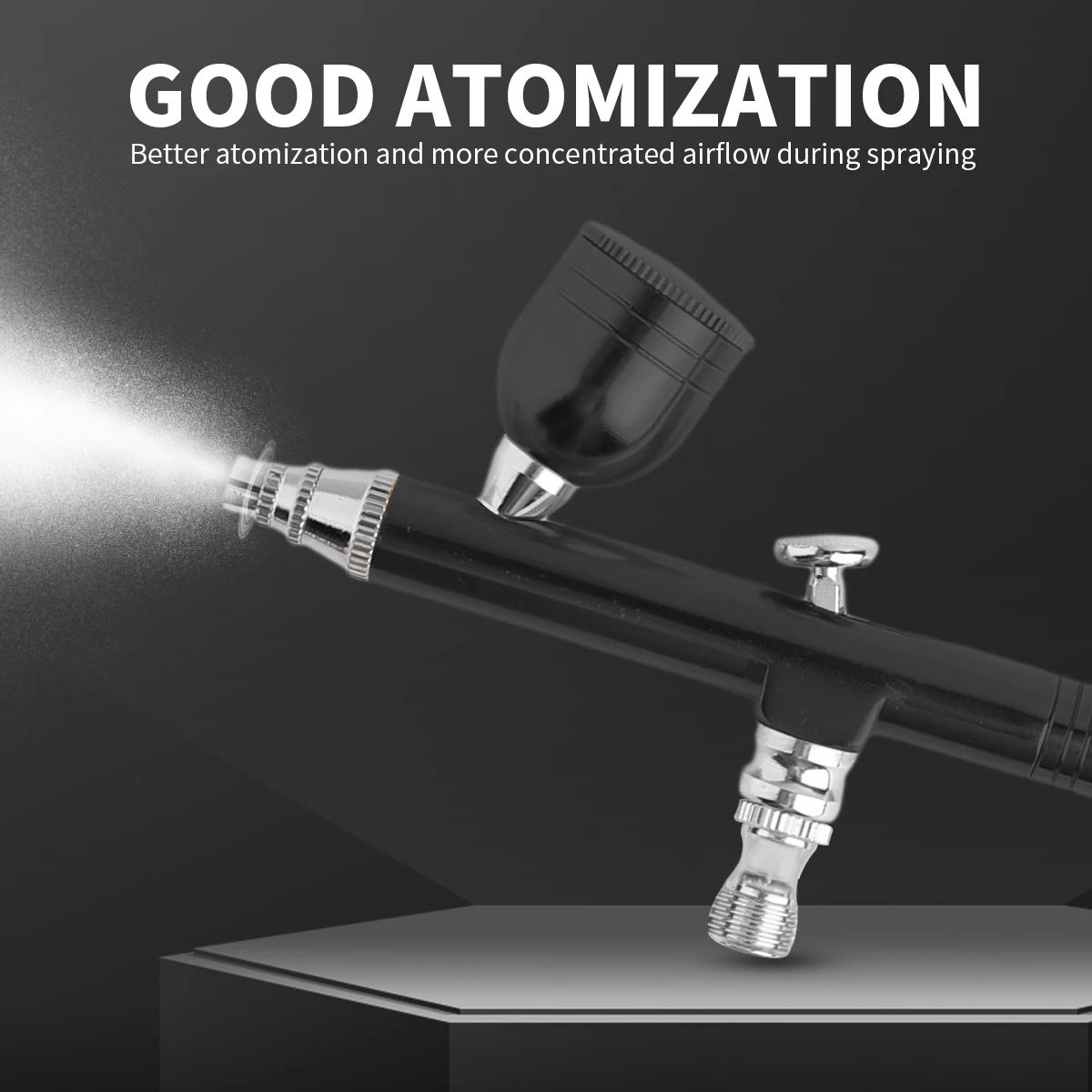 0.3mm Dual Action Airbrush 7cc Fluid Cups Quick Remove Air brush Cap Design Gravity Feed Set for Model Cake Art 4