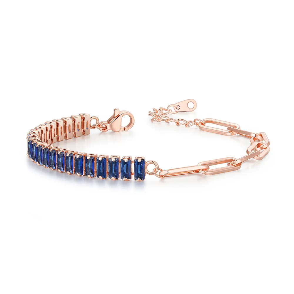 Asymmetrische Tennis Armband Armreif Frauen koreanische Mode Büroklammer Hand kette Zirkon Luxus Designer Schmuck Freunde Geschenk kch076 – Detail 10