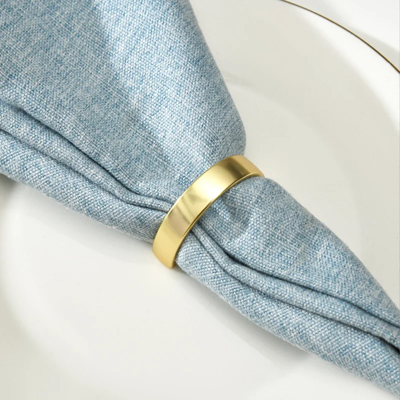 

D-Shaped Napkin Rings Eco-friendly Metal Gold Modern Buckles Serviette Holder for Wedding Party Restaurant Home Table Decoration