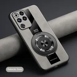 Luxury Leather Brushed 360° Rotating Stand Shockproof Case Cover - Red Magic 11 Pro (GRAY)