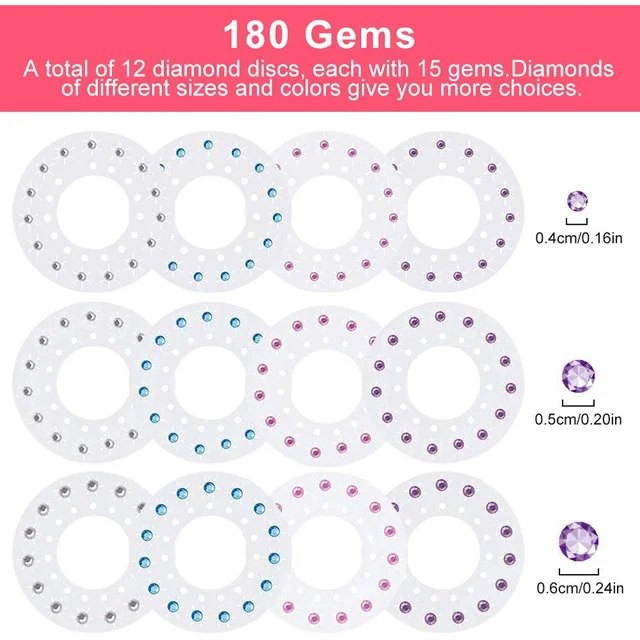 DIY Hair Styling Decoration Kit Bling Diamond Stapler 180 Gems Drill Stickers Machine DIY Crystal Paste Tool for Girls Toys 6
