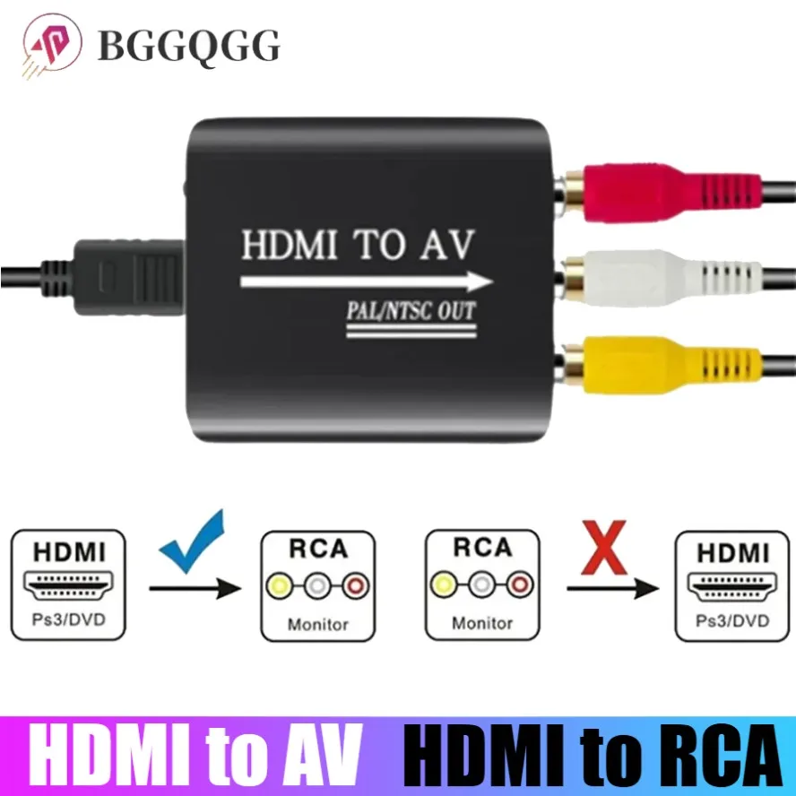 High-Definition HDMI to RCA Video Converter Adapter with 1080P Scaling and NTSC/PAL Support