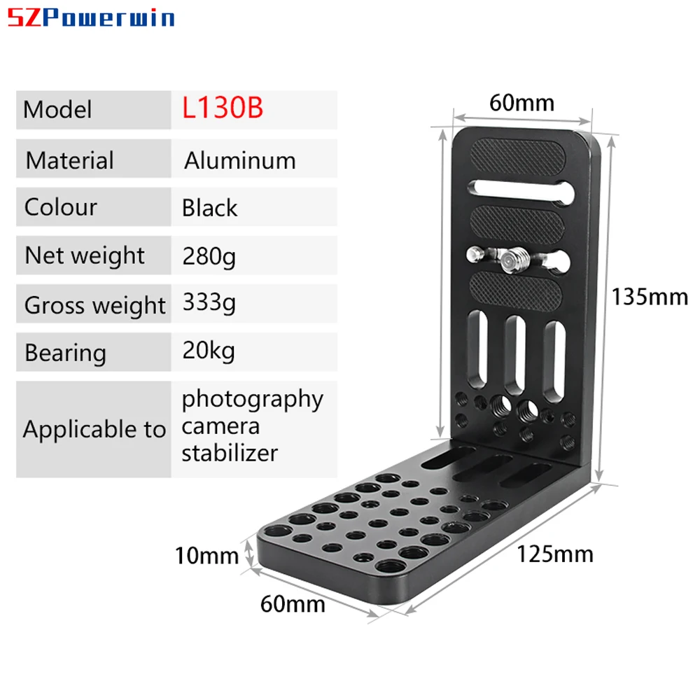 Camera Tripod L Plate 1/4" Screw Adapter Mount Universal Vertical Shot Quick Release For Camera Tripod Stabilizer Gimbal Ballhead, camera tripod plate,camera l plate