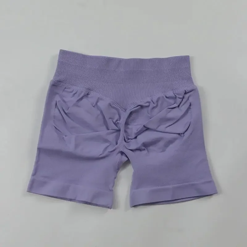 Impact Shorts Low Ribbed Waist Band Yoga Shorts Seamless Scrunch Bum Workout Gym Booty Hight Stretch Running