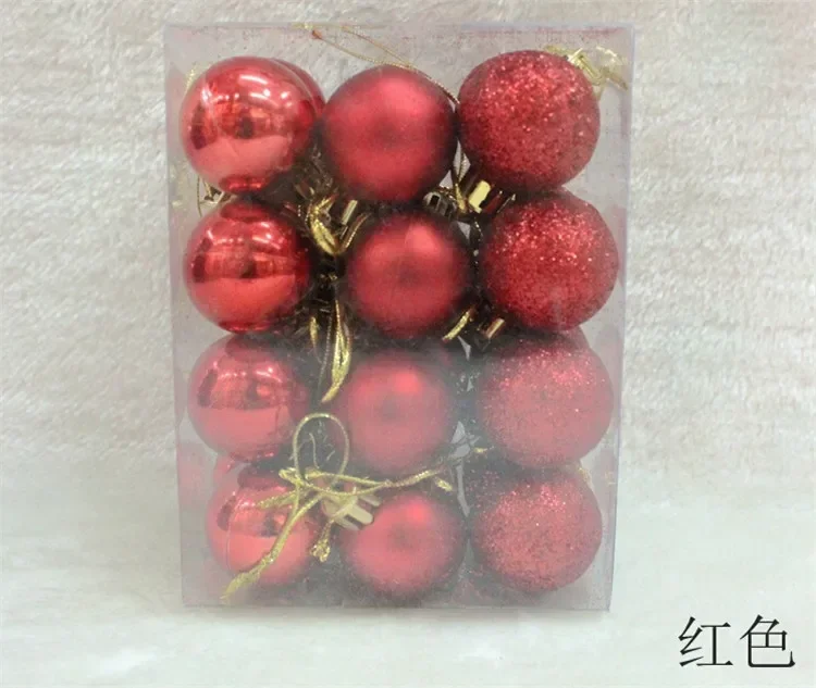 thumbnail image 1 of 24 bolas de Navidad de plástico para árbol de Navidad, doradas, rojas y rosas, decoración colgante para Navidad 2024, 1 of 5
