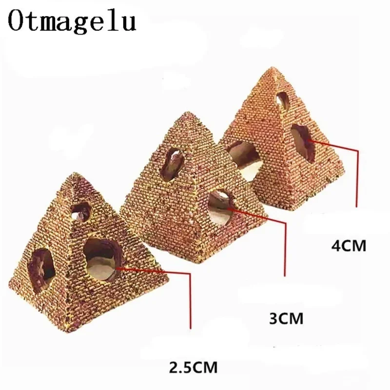 Egyptian Pyramids Stone Cave Ornament Aquarium Decoration for Fish Tank