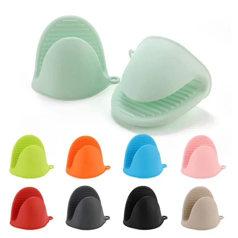Oven Mitts Silicone Heat Resistant Pinch Mitts Anti Scalding Non Slip Gloves Clip Pot Holder Cooking Baking Oven Tool 2pcs