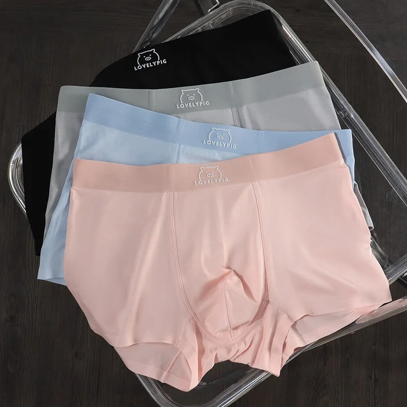 New Modal Men's Underwear Simple Solid Color Antibacterial Shorts Youth Comfortable Flat Corner Pants 3PCS