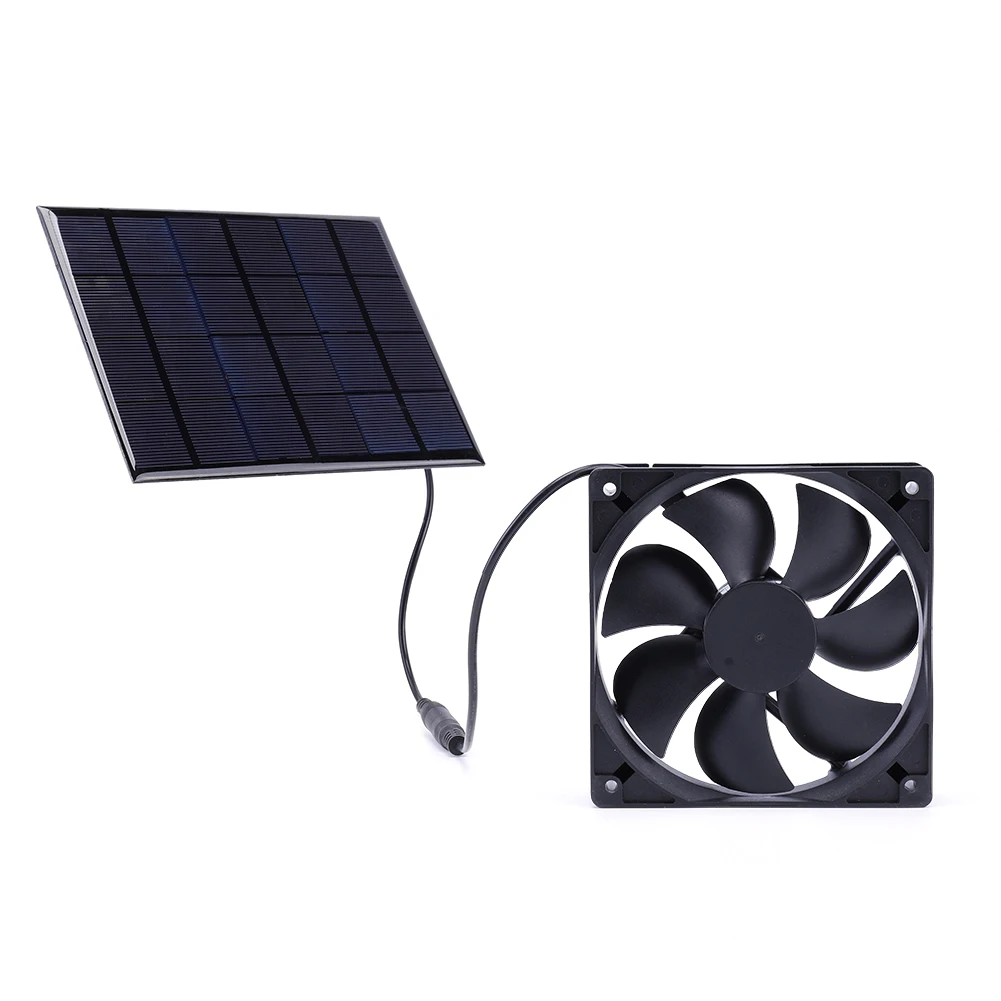 50W 12V Solar Panel USB Powered Fan Mini Ventilator Solar Exhaust Fan For  Dog Chicken House Greenhouse RV Car Exhaust Utensils