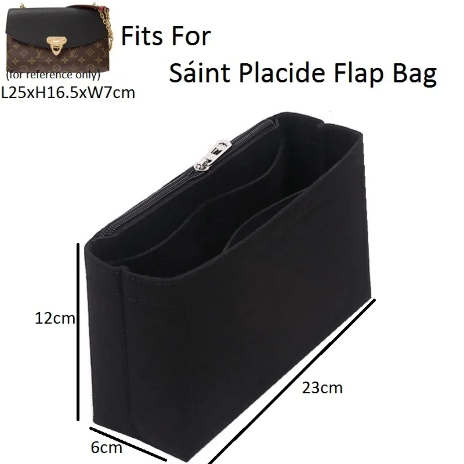 Fits For Vavin BB PM Flap Felt Cloth Insert Bag Organizer Makeup Handbag Organizer Travel Inner Purse Portable Cosmetic Bags
