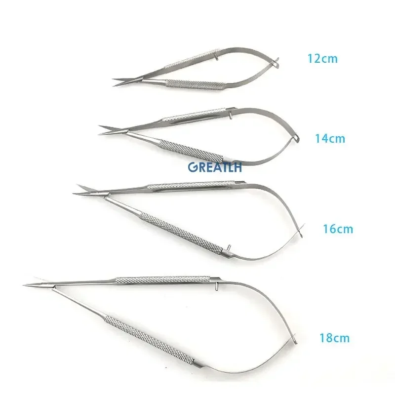Cornea Scissors Micro Castroviejo Hand Tool Stainless Steel Ophthalmic Instrument Curved/Straight Head