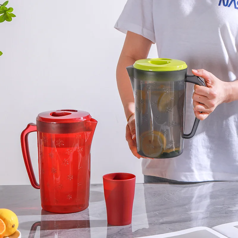 Water Jug Cold Water Pot Large Capacity Plastic Jug High-temperature Resistant Cup Set Juice