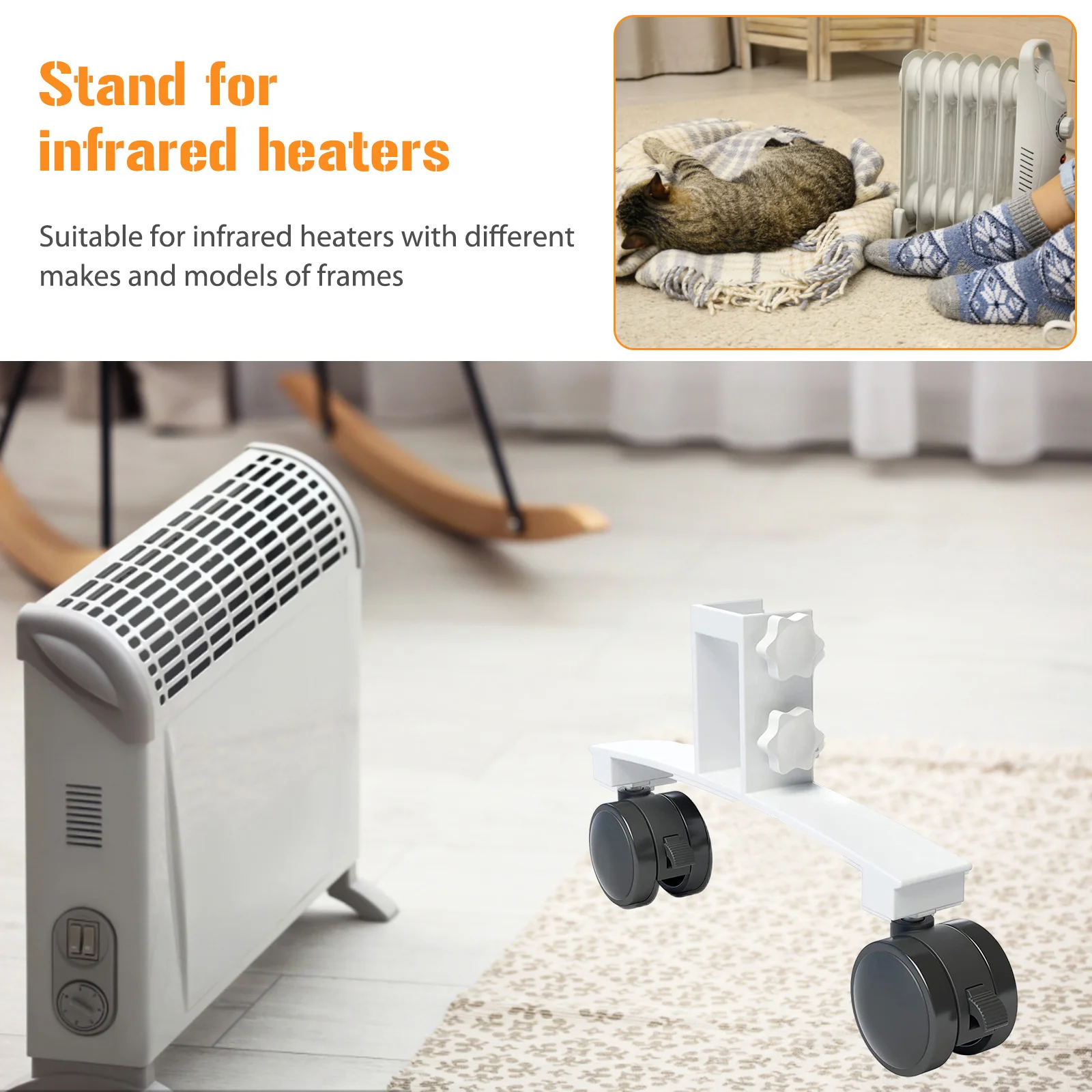 Metal Infrared Heater Base Brackets with Wheels