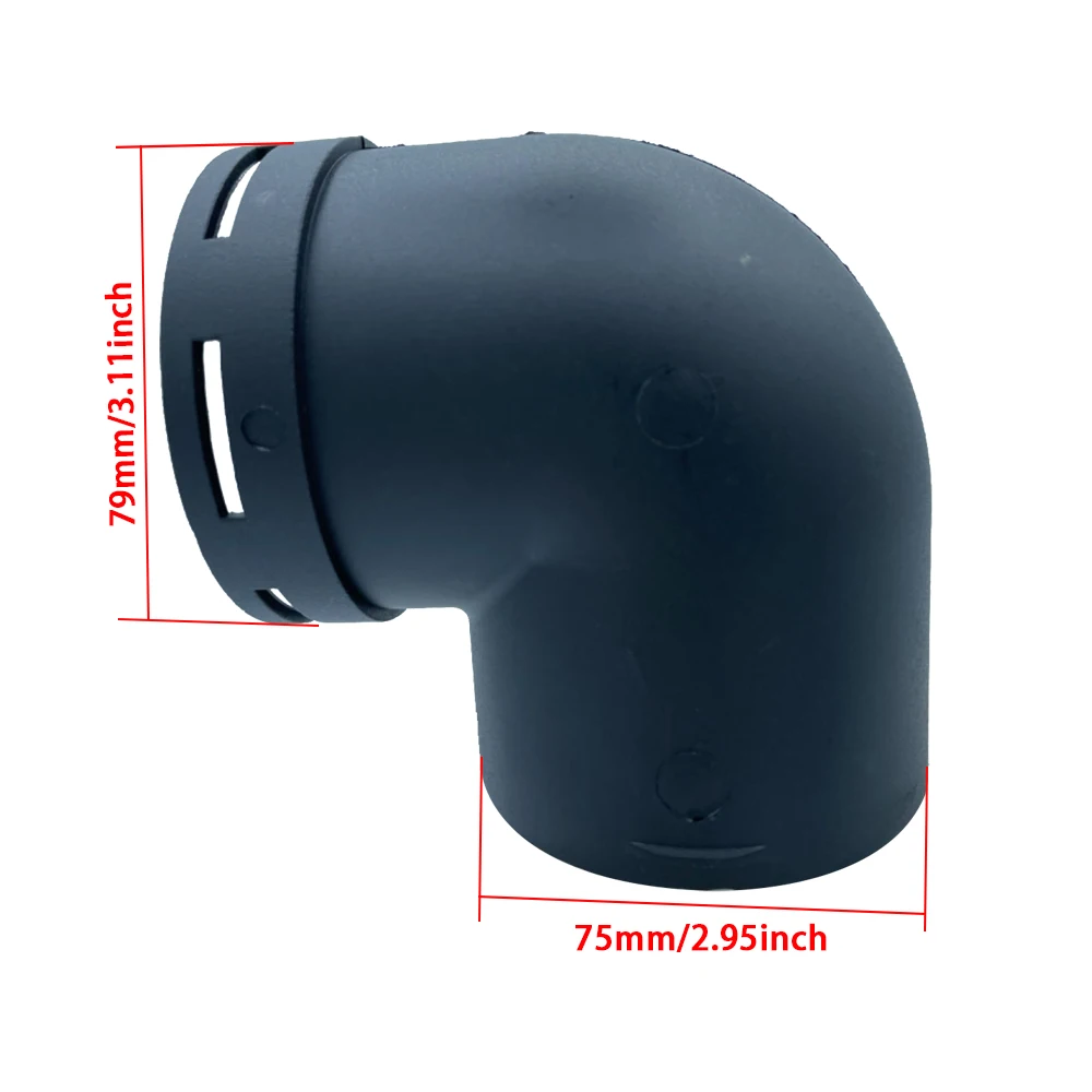 75mm Black Plastic Parking Heater Air Duct Elbow Connector Replacement Accessories