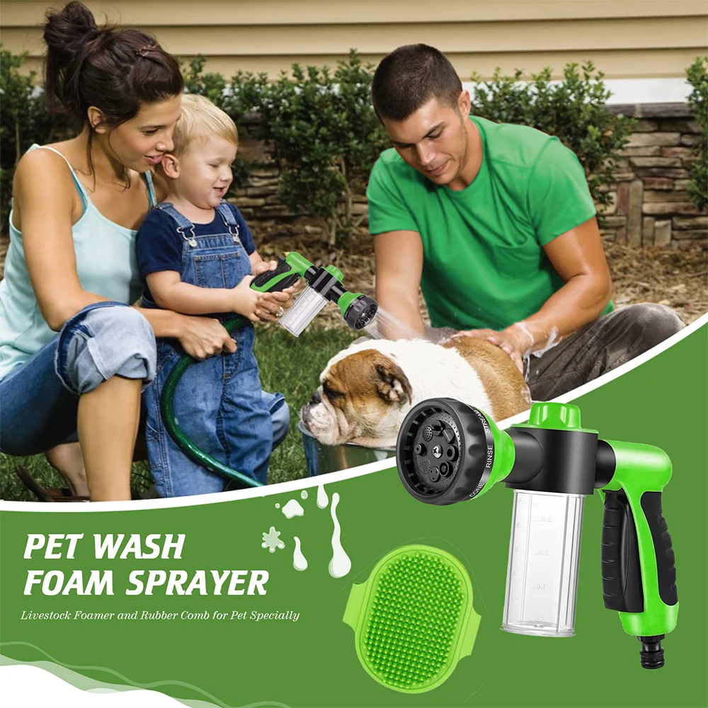 Bath Showerhead Dog Shower Gun 8 Mode Bath Brush Foam Sprayer Garden Bathroom Showers Cleaner Tool For Pet Dogs Accessories