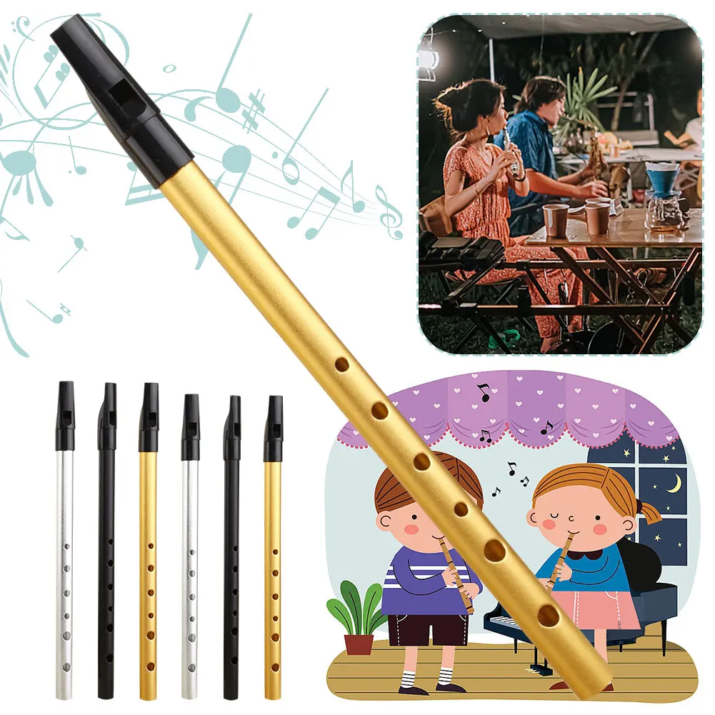 C/D Key 6 Holes Irish Whistle Flute Whistle Flute with Dustproof Bag Musical Instruments Metal Ireland for Christmas Gifts