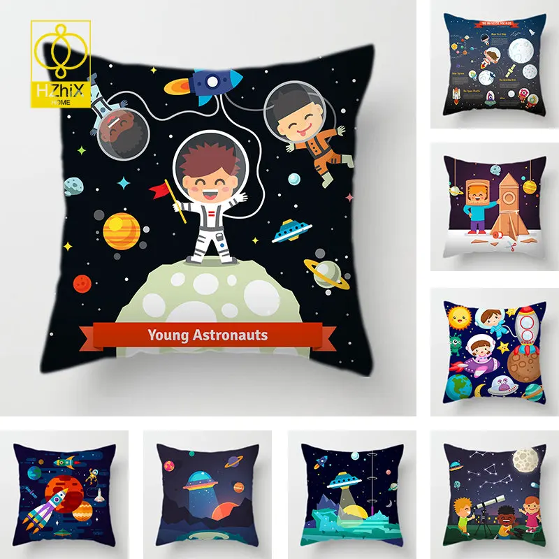

Astronaut Alien Cushion Cover Universe for Kids Bedroom Decorative Pillowcase Space Dream Sofa Chair Pillow Covers Decor Gifts