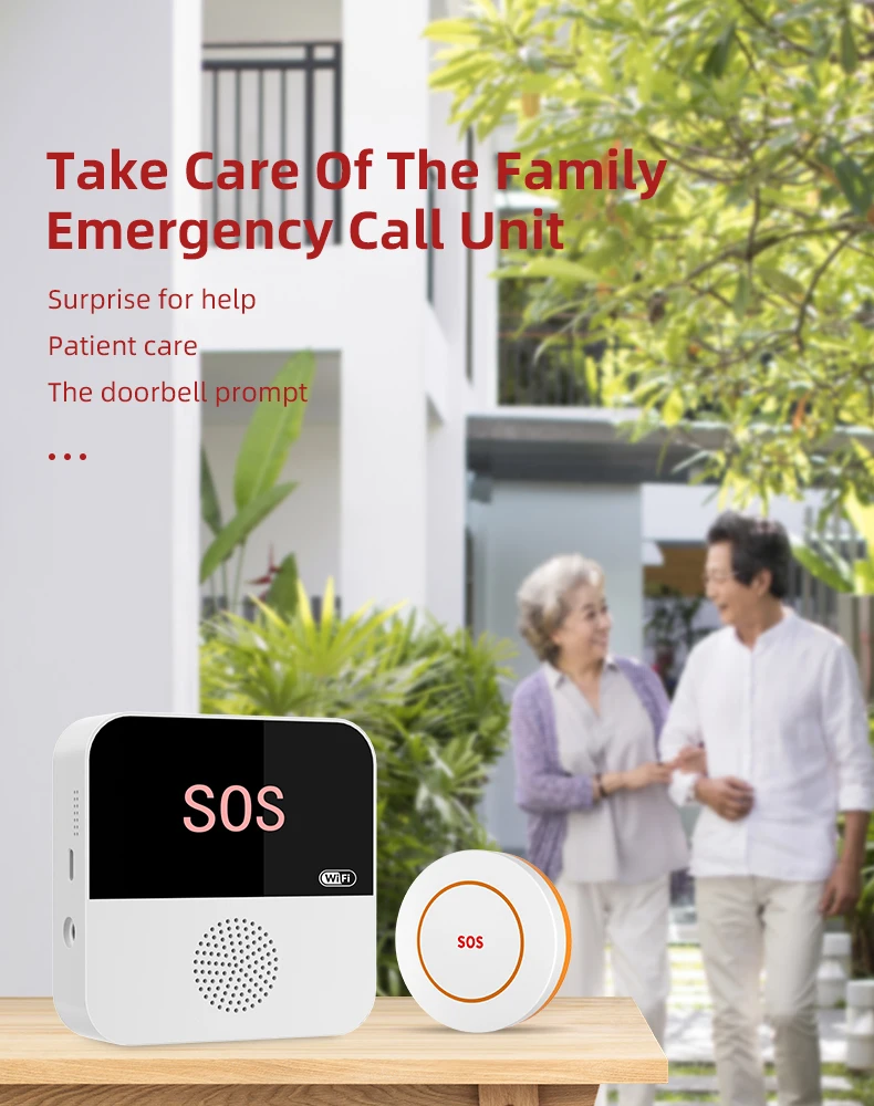 TUYA wi-fi wireless smart keyboard SOS call emergency call button medical alarm system for the elderly patients with alarm