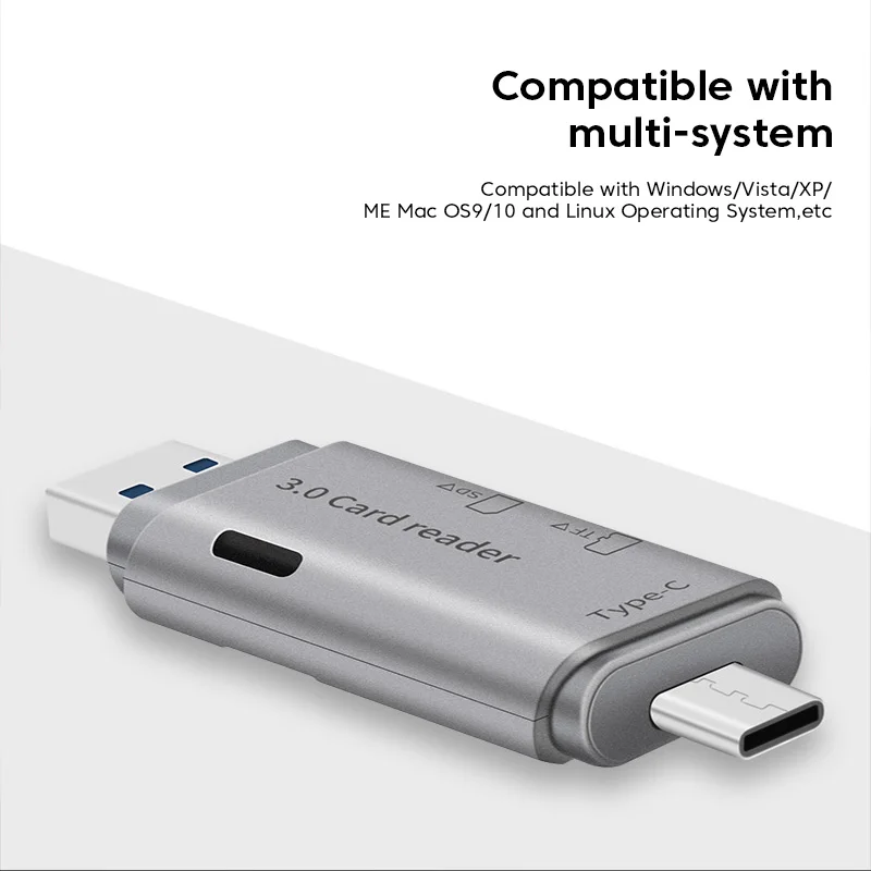 Olaf-4 인 1 OTG 카드 리더기, 스마트 메모리 카드 리더, usb 3.0 c타입 to SD TF 카드 리더기, PC 노트북 액세서리, SD 카드 어댑터