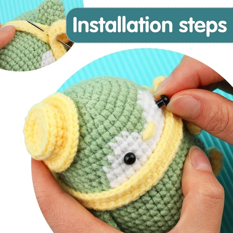 Zxiixz Dinosaur DIY Crochet Kit for Adults and Kids with Crochet Accessories and Instructions