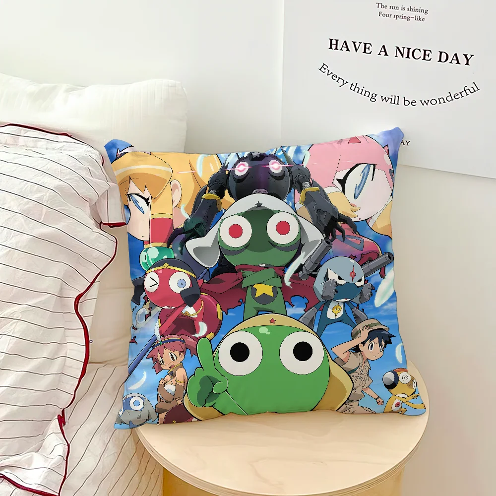 Lustige Cartoon Keroro Gunsou Frosch Kissenbezug Sofa Wohnzimmer Schlafzimmer Kopfteil Rückenlehne Kissen Quadratisches Kissen Nickerchen Zeit – Detail 6