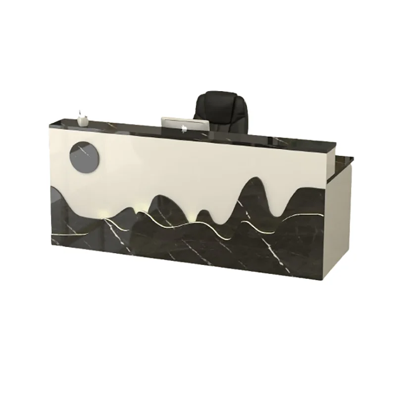 Retro Beauty Reception Desks Counter Storage Aesthetic Mostrador Commercial Furniture