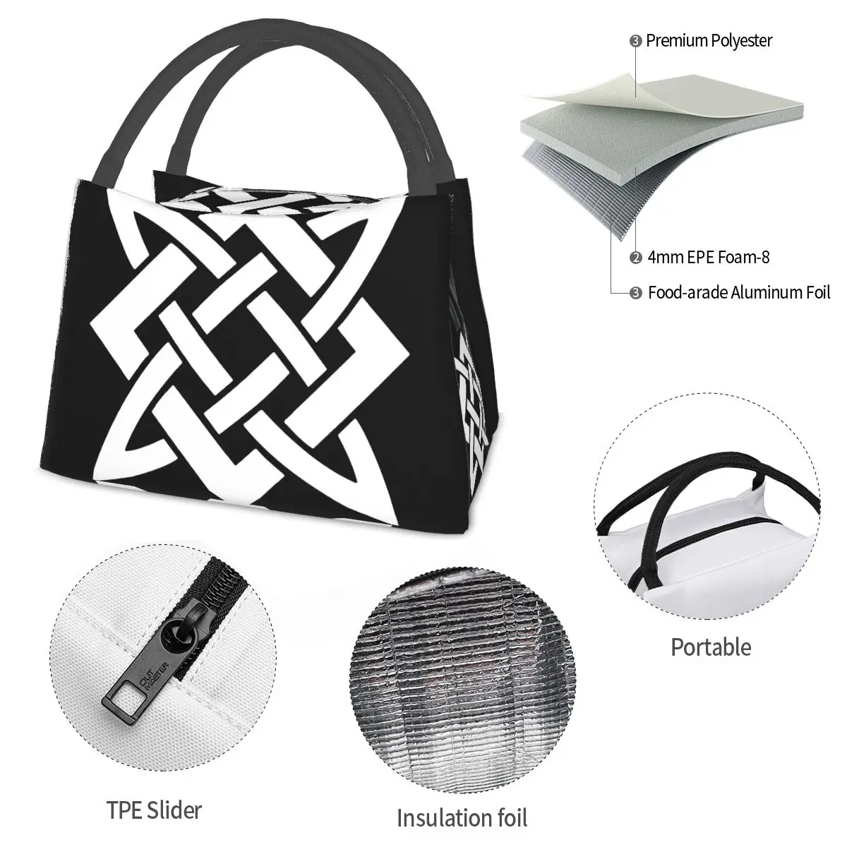 Slavic Pattern Portable insulation bag for Cooler Thermal Food Office Pinic Container
