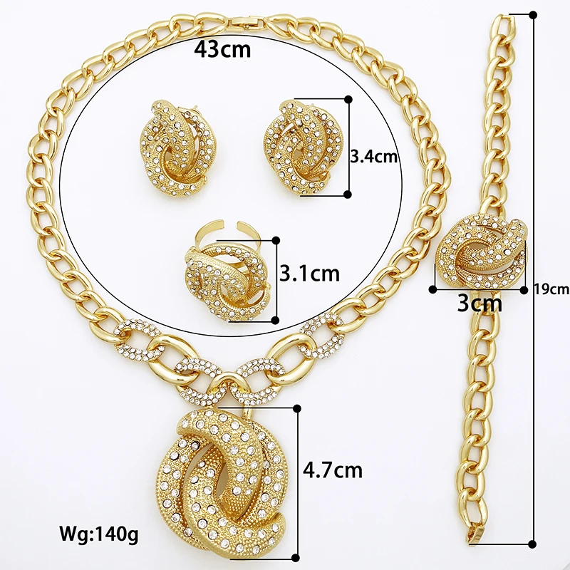 Dubai Nigeria Trending Jewelry Set For Women Luxury Design 18K 