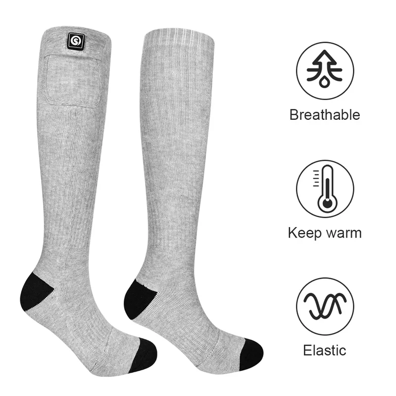 Chaussettes chauffantes électriques élastiques d'hiver, chaussettes  chauffantes respirantes pour hommes et femmes, charge Anti-froid, bas sans  batterie - AliExpress