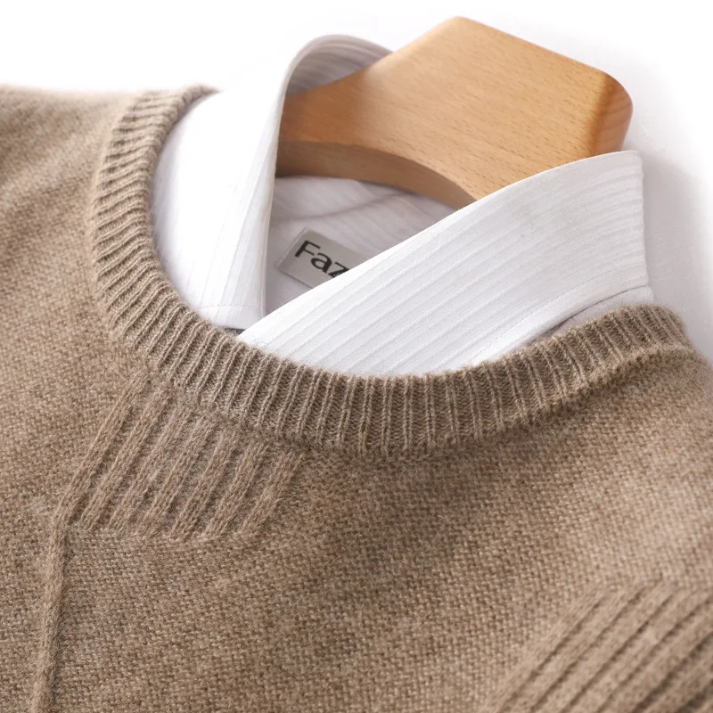 Cashmere Woollen Blend Sweater Men\'s jumpers Loose Thickened O-neck Autumn Winter Christmas Pullovers Male Knitted Sweater