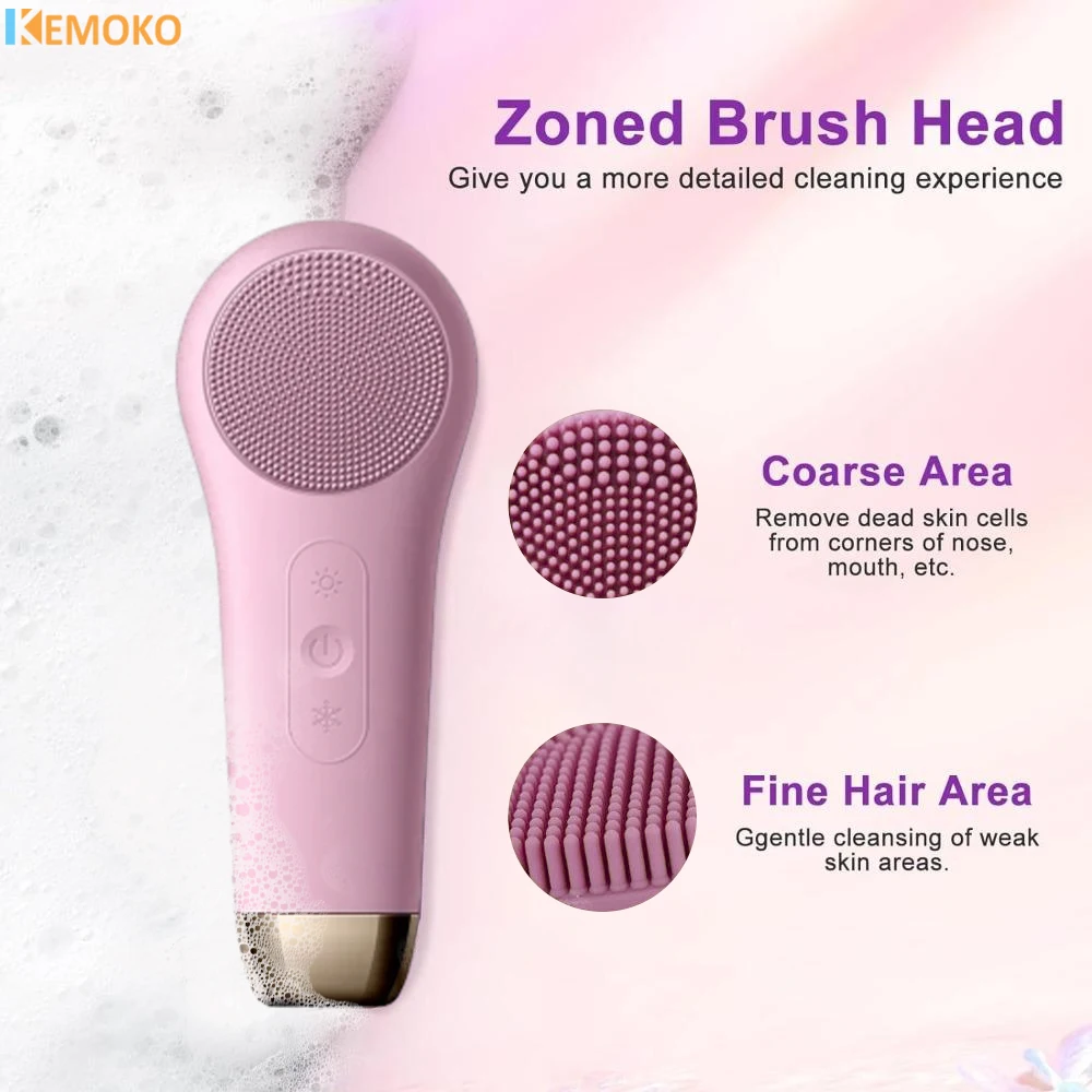 

Electric Facial Cleansing Brush Silicone Ultrasonic Vibration Face Cleanser Deep Pores Blackhead Cleaning Washing Skin Massager