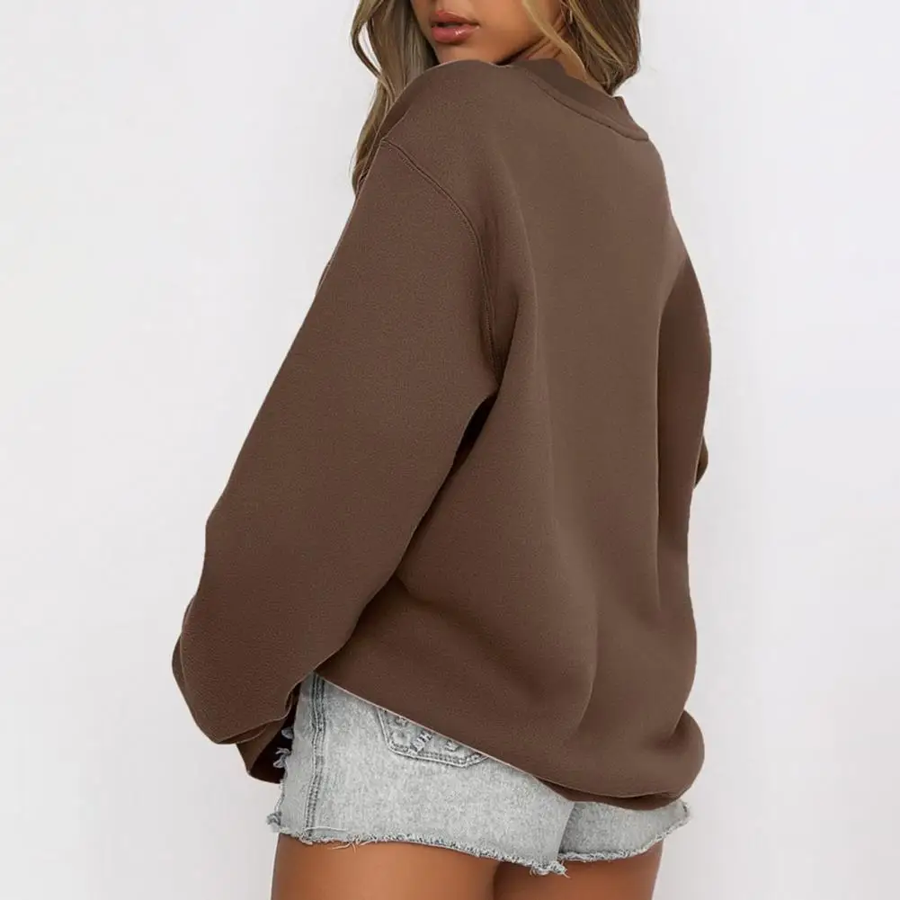 

Women Sweatshirt Cozy Stylish Ladies' Sweatshirt Soft Lightweight for Fall Winter Elastic Cuff Sweatshirt