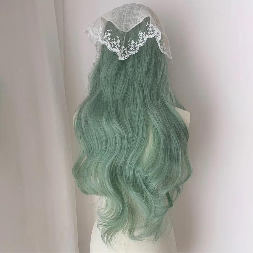 Summer Green Simulation Hair Elf Breathing Fresh Long Curly  display picture 3