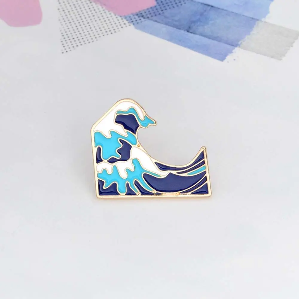 

Cute Lapel Pin Collar Brooch Travel Commemorative Jewelry Accessories Brooches Pin Sea Wave Brooches Funny Brooches Enamel Pin