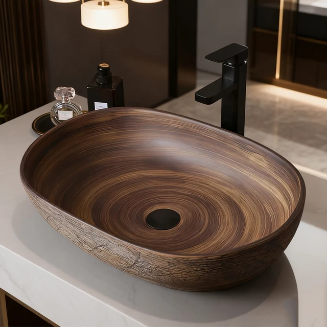 อ่างล้างหน้าเซรามิกวินเทจสำหรับห้องน้ำ อ่างล้างหน้าแบบวางบนเคาน์เตอร์ สำหรับตกแต่งบ้านและเคาน์เตอร์ห้องน้ำ 1 อ่างล้างหน้าเซรามิกวินเทจสำหรับห้องน้ำ อ่างล้างหน้าแบบวางบนเคาน์เตอร์ สำหรับตกแต่งบ้านและเคาน์เตอร์ห้องน้ำ 1