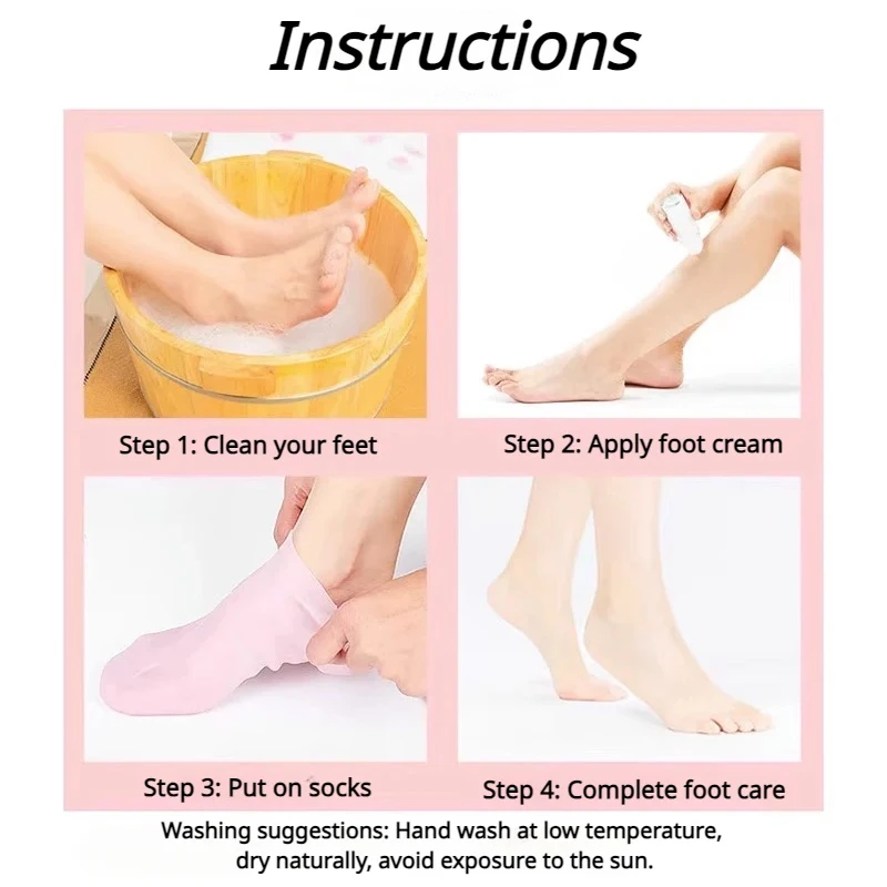 1Pair Moisturizing Silicone Socks/Gloves Feet Hand Care Spa Gel Heel Hand Skin Care Tool Exfoliating and Preventing Dryness