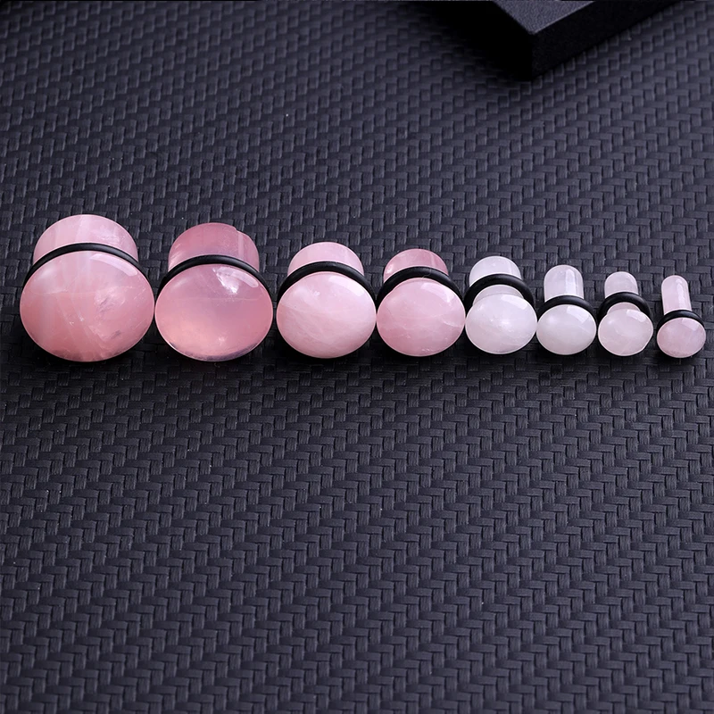 2pcs Organic Stone Ear Plugs Tunnels Single Flare Piercings Oreja Earrings Gauges Round Helix Lobe Labret Stretcher Body Jewelry