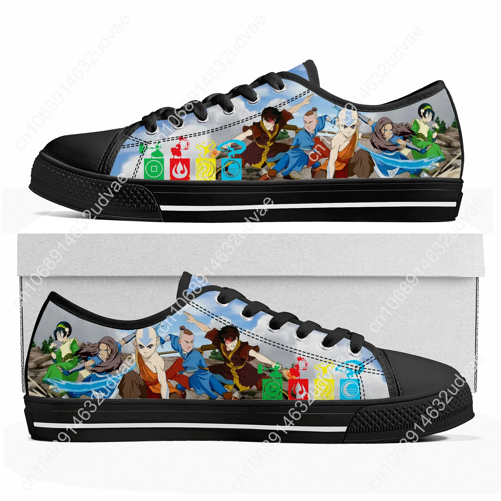 Cartoon Avatar The Last Airbender Low Top Sneakers Mens Womens Teenager High Quality Canvas Sneaker Couple Shoes Custom Shoe
