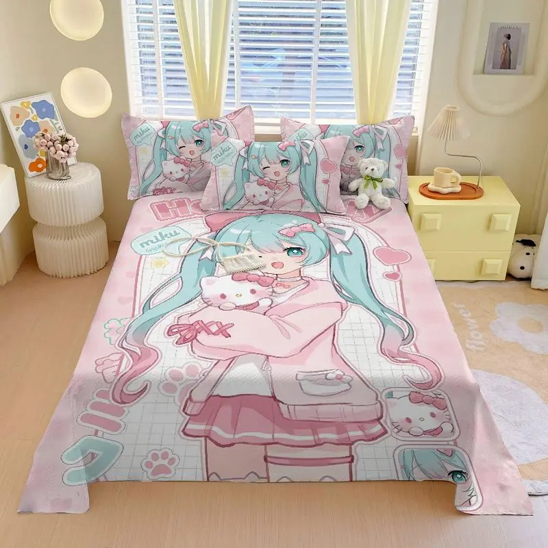 初音ミクアニメ二次元漫画プリントベッドシーツクリエイティブガーリー