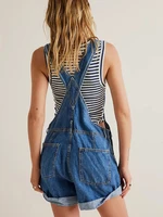 Korean Fashion Chic Jumpsuits Overalls Baggy Shorts Vintage Black Denim Rompers Women Sleeveless High Waist Jeans Play Suits - Image 2