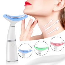 

LED Photon Heating Therapy Neck Lifting Tool 3 Colors Face Neck Vibration Skin Tighten Massager Anti-Wrinkle Neck Beauty Device