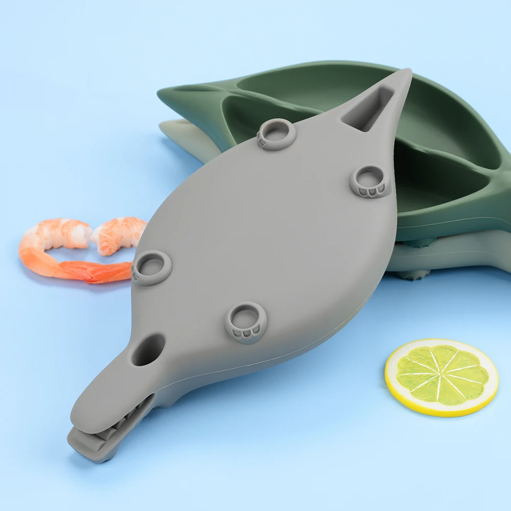 Baby Plate, Crocodile Tableware, Silicone Plate, Kids Solid Feeding Tableware, Children's Feeding Dishes, BPA Free, Silicone Dining Plate, Silicone Meal Set, Silicone Feeding Set